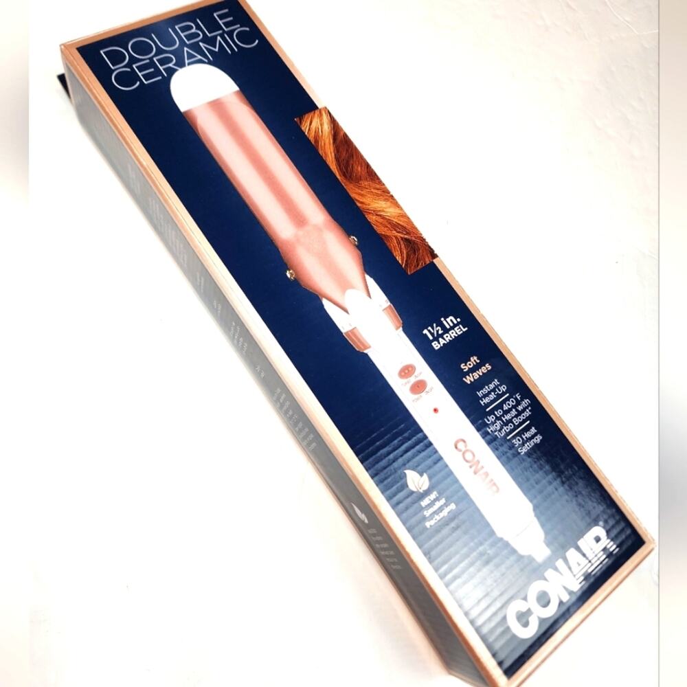 Conair Double Ceramic 1.5 Inch Curling Iron Auto Off Dual Voltage Travel New